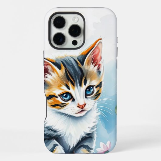 Kätzchen in einem blumigen Blumengarten iPhone Hülle (Rückseite)