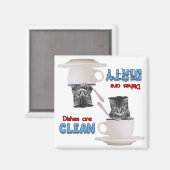 Kätzchen in einem Cup Katzenliebhaber Geschirrspül Magnet (Vorderseite/Rückseite)