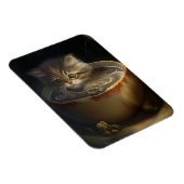 Kätzchen in einem gelben Teacup Flexible Magnet (Rechte Seite)