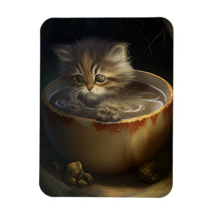 Kätzchen in einem gelben Teacup Flexible Magnet