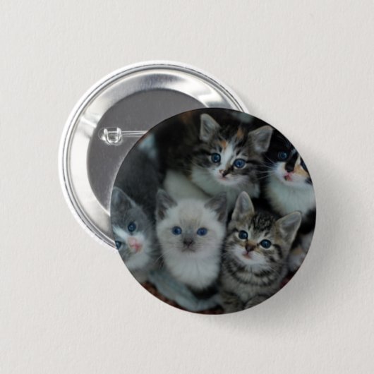 Kätzchen in einem Korb Button (Vorne & Hinten)