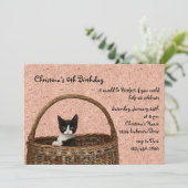 Kätzchen in einem Korb Einladung (Stehend Vorderseite)