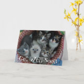 Kätzchen in einem Korb Karte (Gelbe Blume)