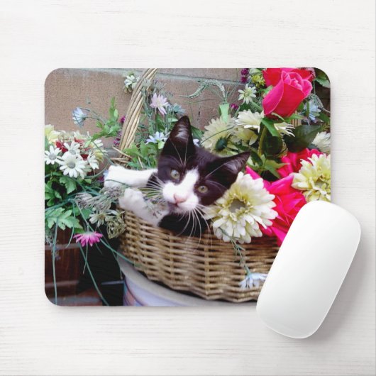 Kätzchen in einem Korb Mousepad (Mit Mouse)