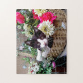 Kätzchen in einem Korb Puzzle (Vertikal)