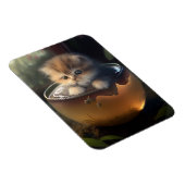 Kätzchen in einem orangefarbenen Teakup Flexible M Magnet (Rechte Seite)