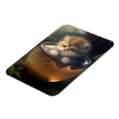 Kätzchen in einem orangefarbenen Teakup Flexible M Magnet (Linke Seite)