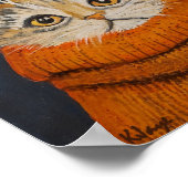 Kätzchen in einem Pullover - Kunstdruck für Katzen Poster (Ecke)