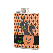 Kätzchen in einem Pumpkin Vinyl Wrapped Flask Flachmann (Links)