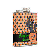Kätzchen in einem Pumpkin Vinyl Wrapped Flask Flachmann (Rechts)