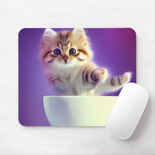 Kätzchen in einem Teacup (Baby animal)-Mauspad Mousepad (Mit Mouse)