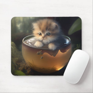 Kätzchen in einem Teacup (Baby animal)-Mauspad Mousepad