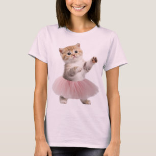 Kätzchen in einem Tutu Niedlich getanzt Ballerina  T-Shirt