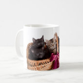 Kätzchen in einem Weidenkorb Kaffeetasse (Vorderseite Links)