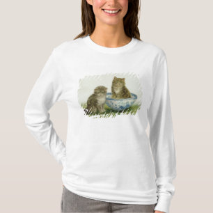 Kätzchen in einer blauen China-Schüssel T-Shirt