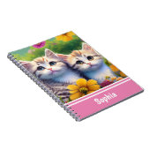 Kätzchen in einer Blume Wiese Niedlicher Personali Notizblock (Rechte Seite)