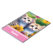 Kätzchen in einer Blume Wiese Niedlicher Personali Notizblock (Linke Seite)