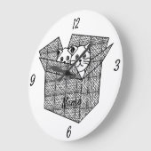 Kätzchen in einer Box mit Thunder_Cove Große Wanduhr (Winkel)