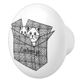 Kätzchen in einer Box mit Thunder_Cove Keramikknauf (Rechts)