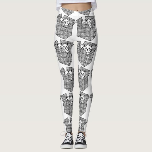 Kätzchen in einer Box mit Thunder_Cove Leggings (Vorderseite)