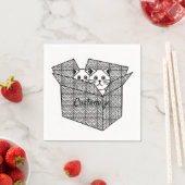 Kätzchen in einer Box mit Thunder_Cove Serviette (Beispiel)