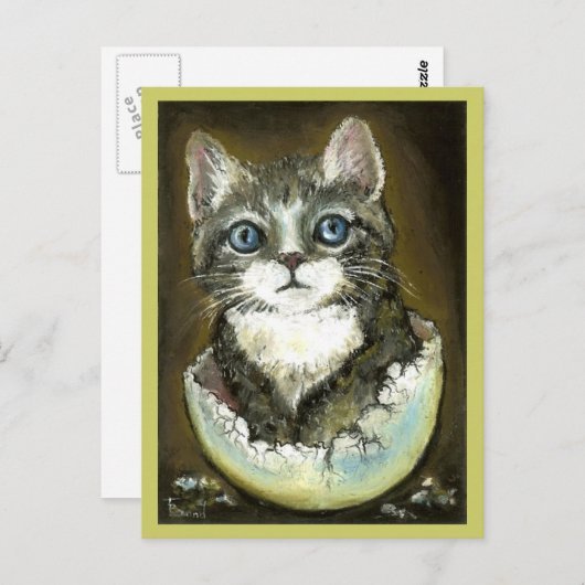 Kätzchen in einer eggshell-Postkarte Postkarte (Vorne/Hinten)