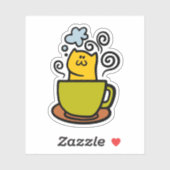 Kätzchen in einer Kaffeetasse Aufkleber (Blatt)