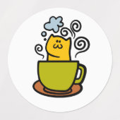 Kätzchen in einer Kaffeetasse Etiketten (Design 2)