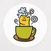 Kätzchen in einer Kaffeetasse Etiketten (Design 1)
