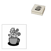Kätzchen in einer Kaffeetasse Gummistempel (Stempel)