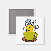 Kätzchen in einer Kaffeetasse Magnet (Vorderseite/Rückseite)