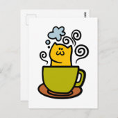 Kätzchen in einer Kaffeetasse Postkarte (Vorne/Hinten)