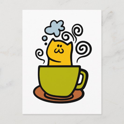 Kätzchen in einer Kaffeetasse Postkarte (Vorderseite)