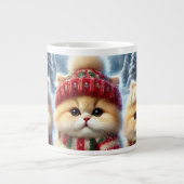 Kätzchen in festlicher Weihnachtsdekoration und Sc Jumbo-Tasse (Vorderseite)