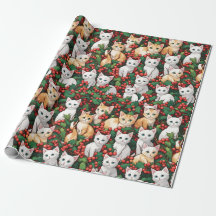 Kätzchen in Holly Christmas