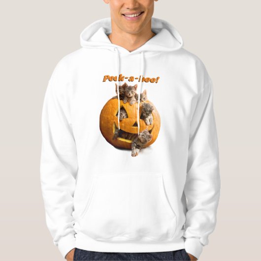 Kätzchen in Jack-o-Lantern Hoodie (Vorderseite)