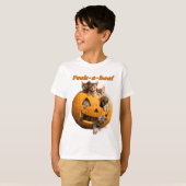 Kätzchen in Jack-o-Lantern T-Shirt (Vorne ganz)