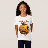 Kätzchen in Jack-o-Lantern T-Shirt (Vorne ganz)