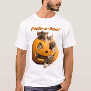 Kätzchen in Jack-o-Lantern T-Shirt