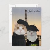Kätzchen in Paris Postkarte (Vorne/Hinten)