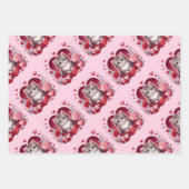 Kätzchen in Schachtel mit Blume und Geschenken Geschenkpapier Set (Vorderseite)