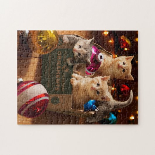 Kätzchen in Schachtel Puzzle (Horizontal)