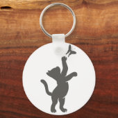 Kätzchen jagen Schmetterling - Farbe wählen Schlüsselanhänger (Vorderseite)