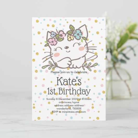 Kätzchen, Kätzchen, Tiere Einladung (Stehend Vorderseite)