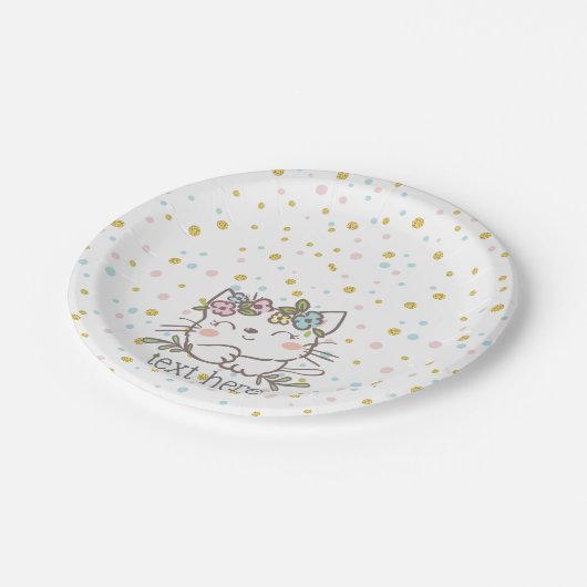 Kätzchen, Kätzchen, Tiere Pappteller (Schrägansicht)