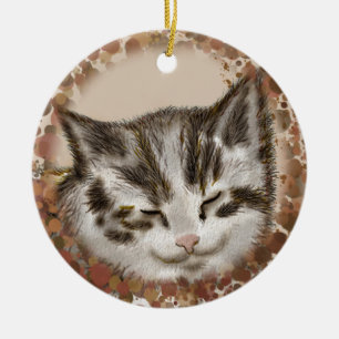 Kätzchen Katze Schlafend Schmuck Keramik Ornament