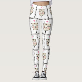 Kätzchen/Katze und Herz Leggings