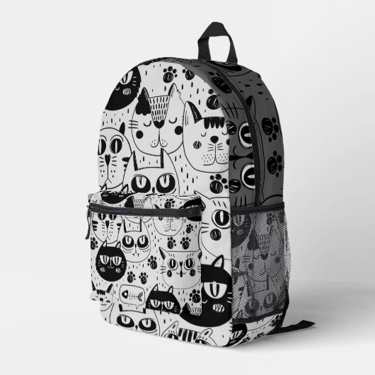 Kätzchen Katzen Gesichter Rucksack (Rückseitige Ecke Rechts)