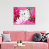 Kätzchen, Katzen, Rosa, Polka-Punkte Leinwanddruck (Insitu (Wohnzimmer))