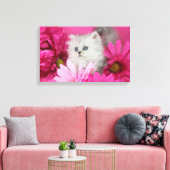 Kätzchen, Katzen, Rosa, Polka-Punkte Leinwanddruck (Insitu (Wohnzimmer))